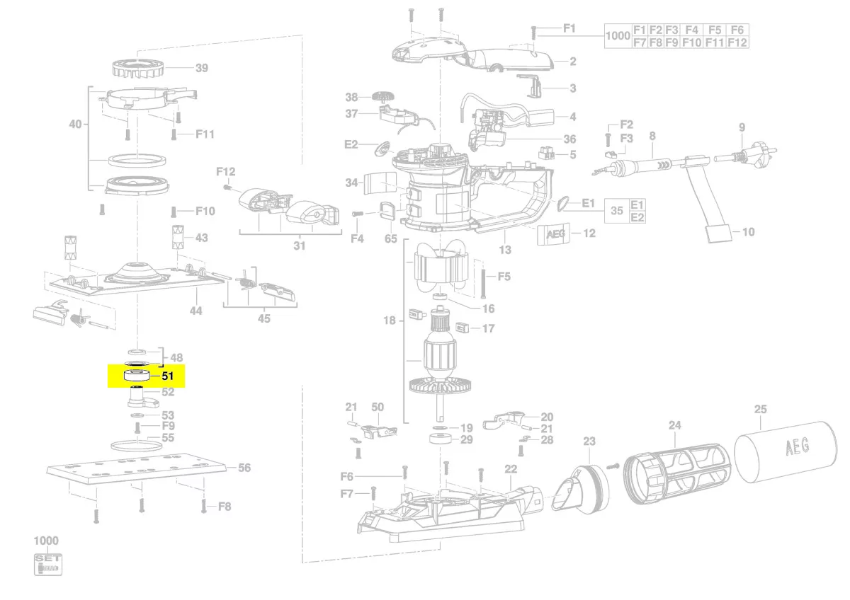 roulement à bille réf. 4931446184 AEG